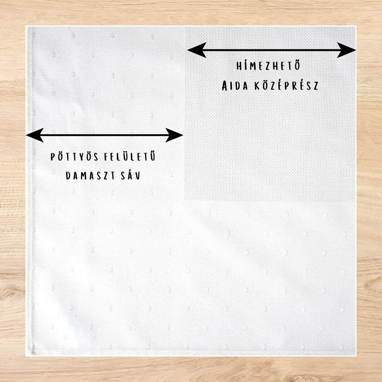 Rico Asztalterítő - Fehér - hímezhető betéttel - 90x90cm Rico Asztalterítő - Fehér - hímezhető betéttel - 90x90cm