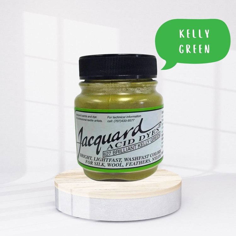 Jacquard Acid dye - 627 Kelly Green - fűzöld textil festék Jacquard Acid dye - 627 Kelly Green - fűzöld textil festék