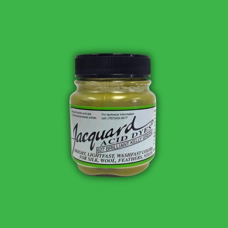 Jacquard Acid dye - 627 Kelly Green - fűzöld textil festék Jacquard Acid dye - 627 Kelly Green - fűzöld textil festék