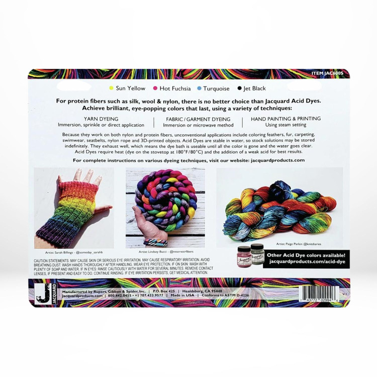 Jacquard Acid dye set - 4 színű - textil festék készlet