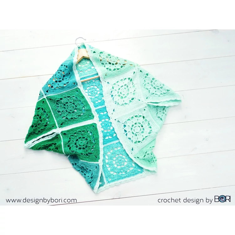 Peppermint Shrug - crochet pattern - Borsmenta Vállkendő - horgolásminta