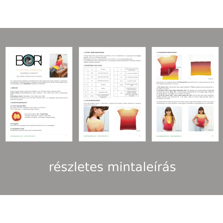 Tutti Frutti Girl Dress - crochet pattern -Tutti Frutti Ruha - horgolásminta