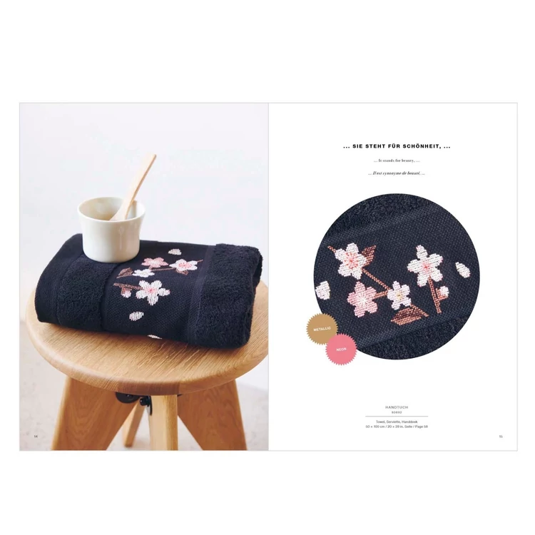 Rico Sakura - Embroidery Pattern Book - Cseresznye virágzás - hímzés minták