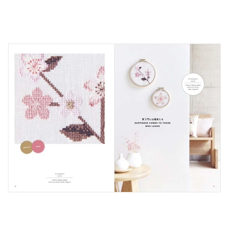 Rico Sakura - Embroidery Pattern Book - Cseresznye virágzás - hímzés minták