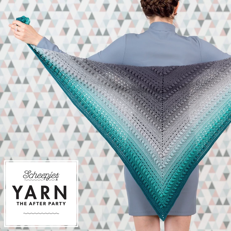 Scheepjes - Stormy Day Shawl - Türkiz Teadélután Vállkendő - horgolásminta - crochet pattern