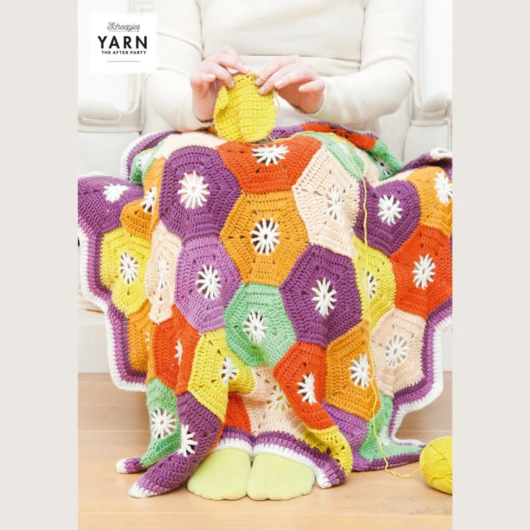Scheepjes Hexagon Blanket - Hatszög Takaró - horgolásminta - crochet pattern
