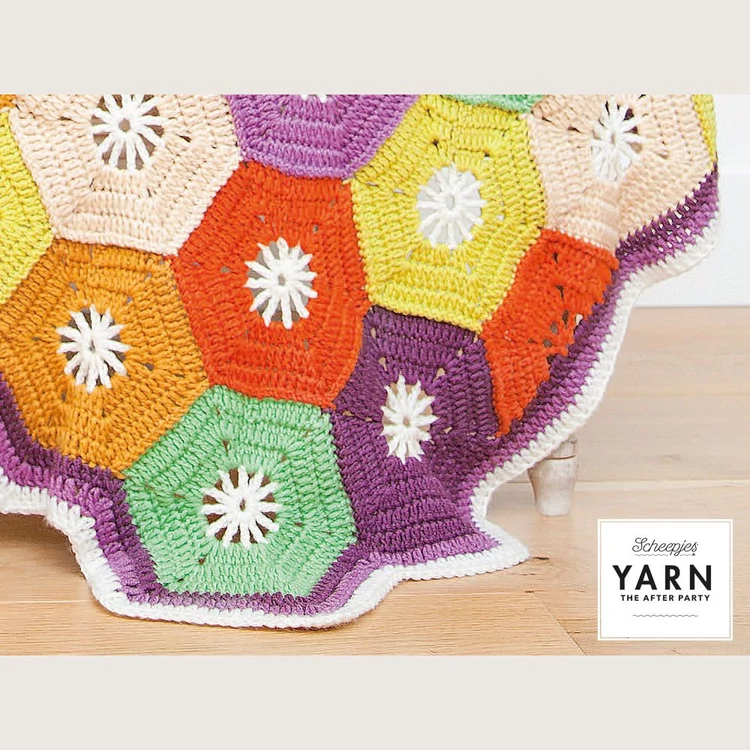 Scheepjes Hexagon Blanket - Hatszög Takaró - horgolásminta - crochet pattern