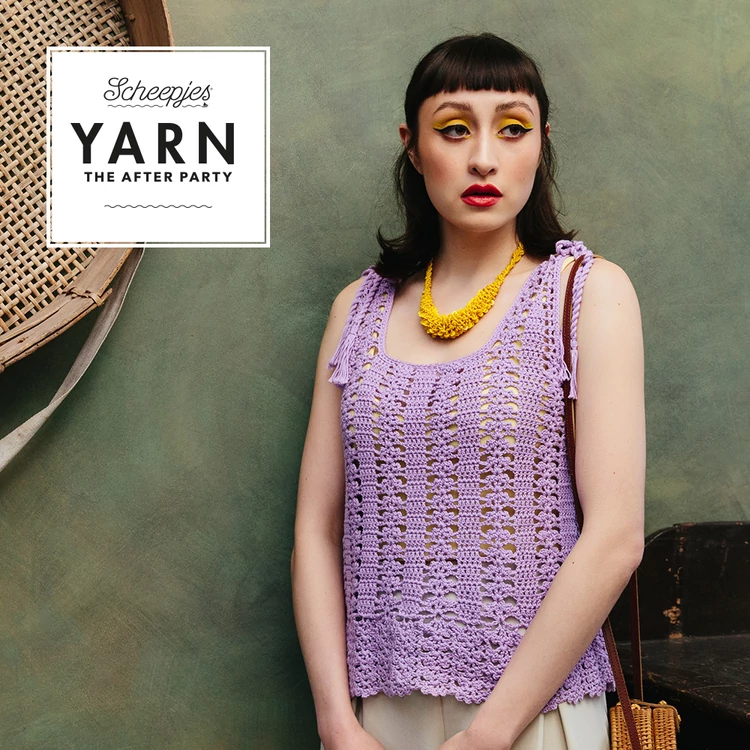 Tassel Tie Vest - horgolt csipke top minta - crochet pattern - 03