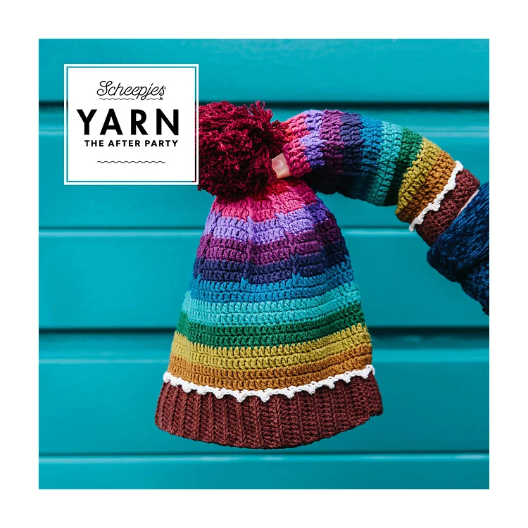 Scheepjes - Kaleidoscope Combo - színes sapka + kesztyű horgolásminta - crochet pattern - 05