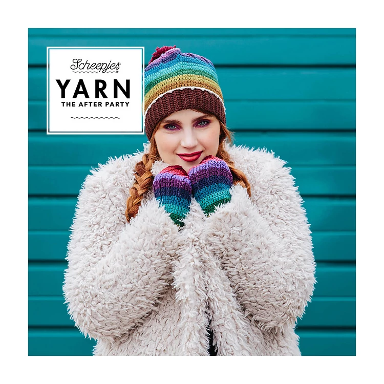 Scheepjes - Kaleidoscope Combo - színes sapka + kesztyű horgolásminta - crochet pattern - 07