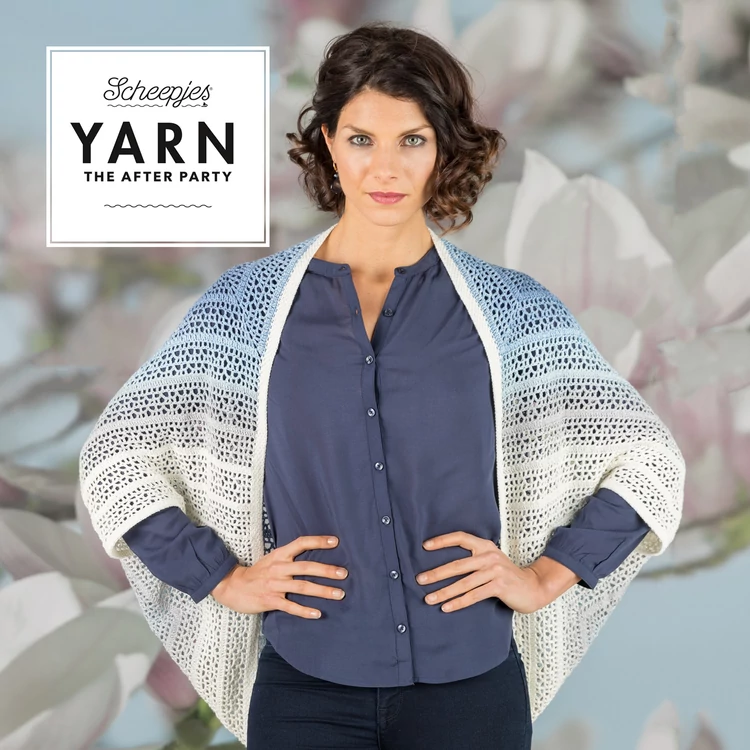 Scheepjes - Indigo Shrug - Indigókék Vállkendő - horgolásminta - crochet pattern