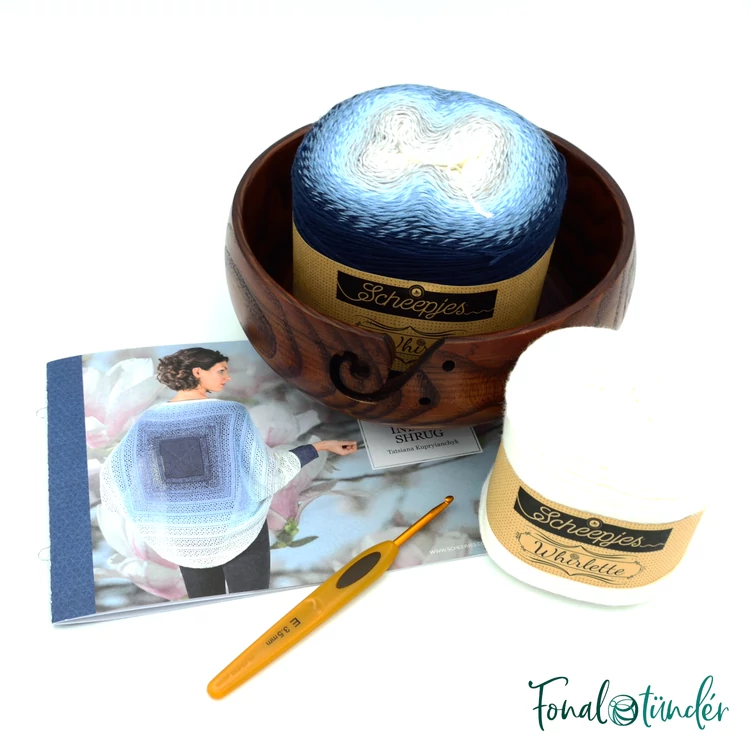 Scheepjes - Indigo Shrug - Indigókék Vállkendő - horgolásminta - crochet pattern