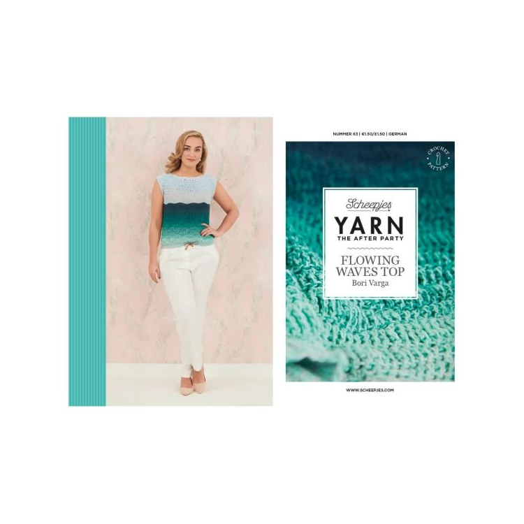Scheepjes - Flowing Waves Top - Türkiz Tenger Top - horgolásminta - crochet pattern - Varga Bori