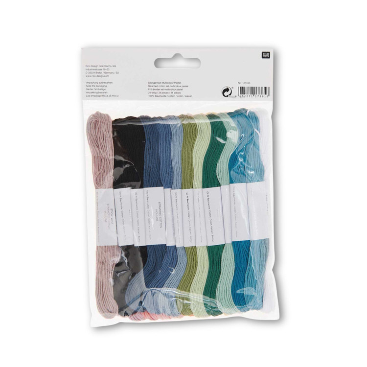Rico Standed Cotton - Pastel - hímzőfonal csomag - 24db