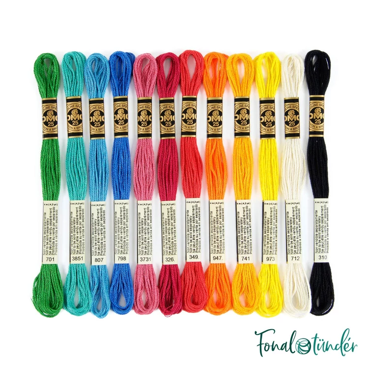 DMC Mouline Stranded Cotton thread set - Passion - hímzőfonal készlet élénk színekben