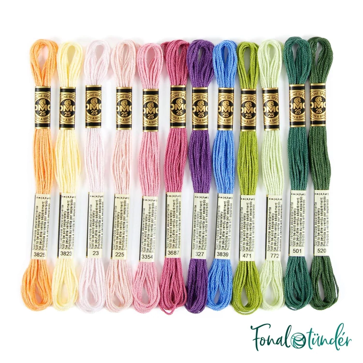 DMC Mouline Stranded Cotton thread set - Floral - hímzőfonal készlet virág színek