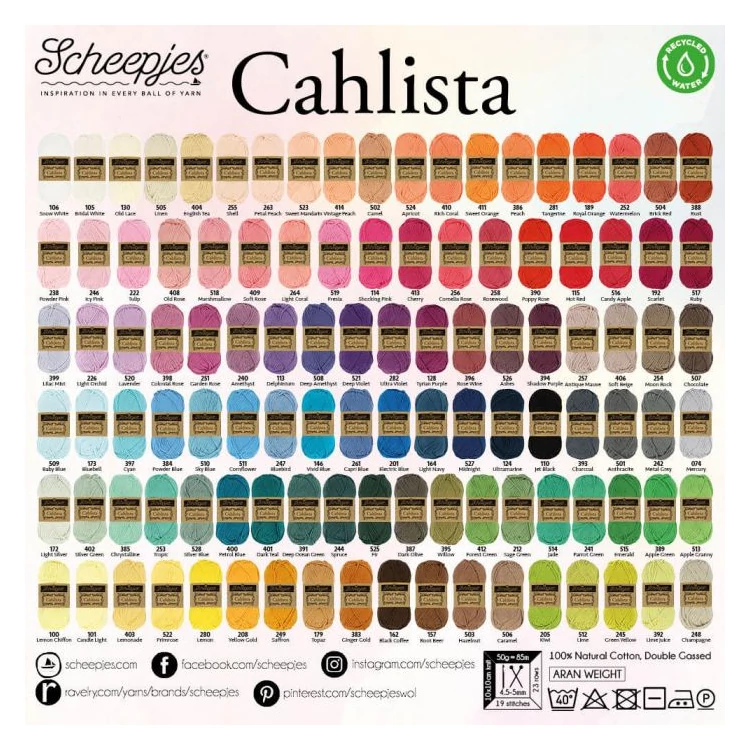 Scheepjes Cahlista Color Pack - 109 balls of cotton yarn