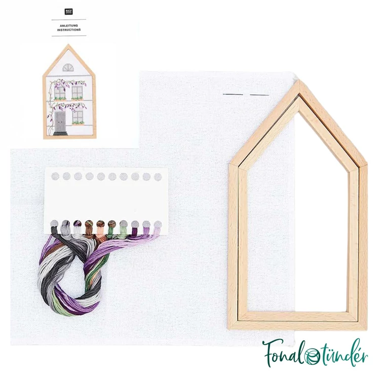 Rico Summer House - embroidery kit - akácos házikó hímzéscsomagRico Summer House - embroidery kit - akácos házikó hímzéscsomag