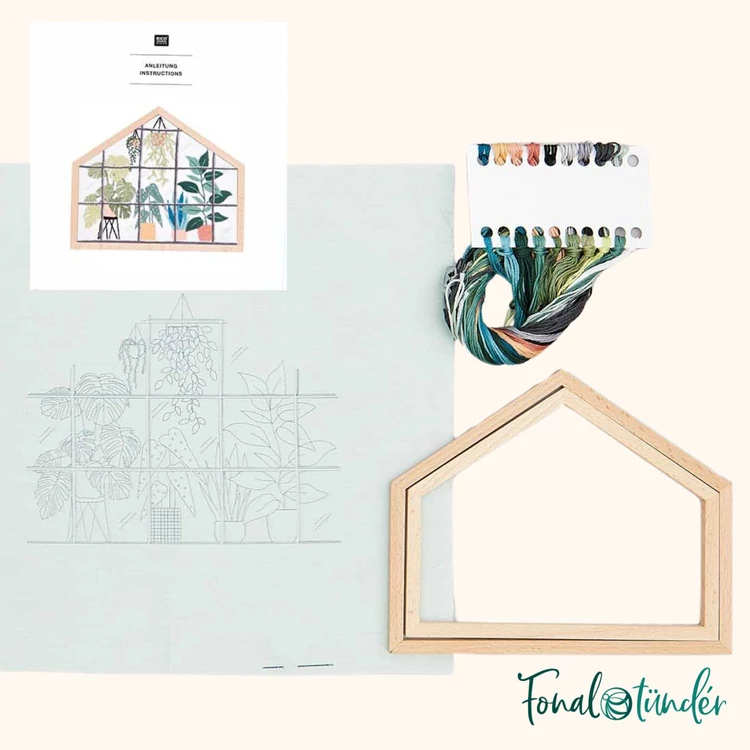 Rico Urban Jungle - embroidery kit - trópusi üvegház hímzéscsomag