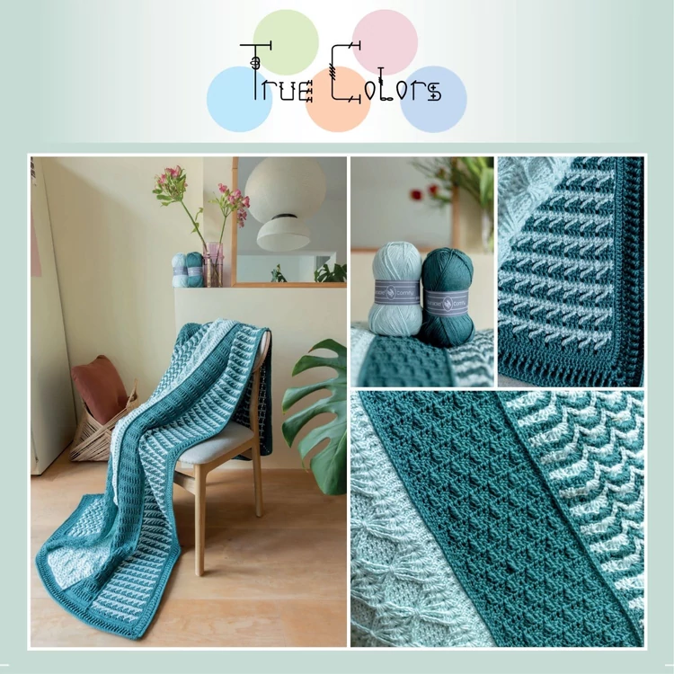 Durable True Colors CAL - Ocean Pearl - crocheted blanket - horgolt takaró fonalcsomag