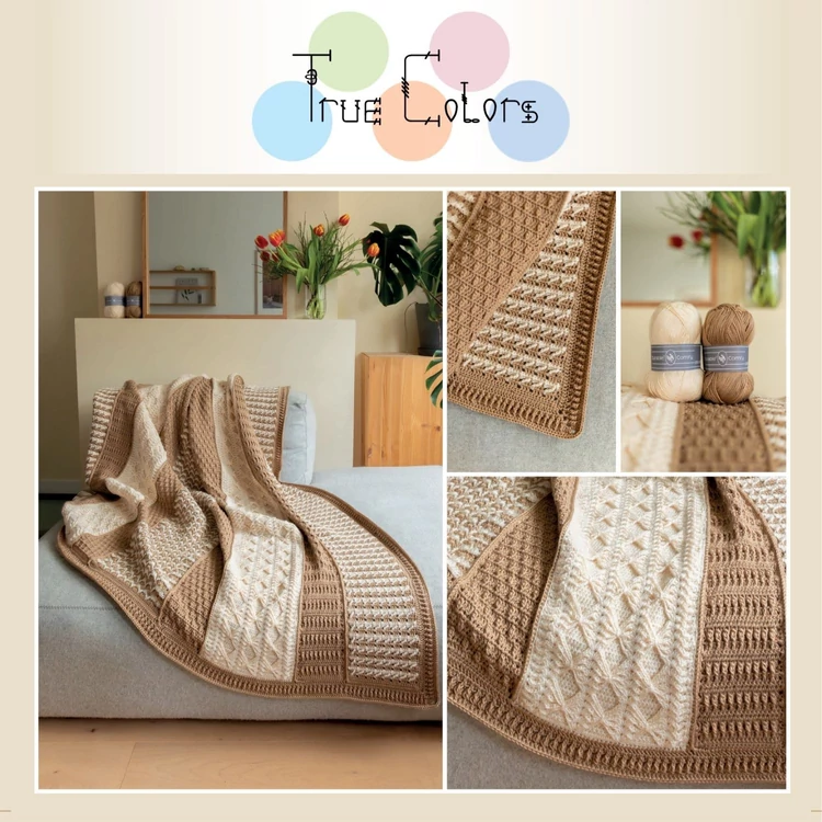 Durable True Colors CAL - Cream Comfort - crocheted blanket - horgolt takaró fonalcsomag