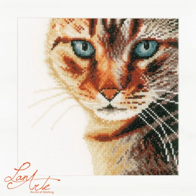 Lanarte Embroidery kit Cat - Macska - keresztszemes hímzés csomag