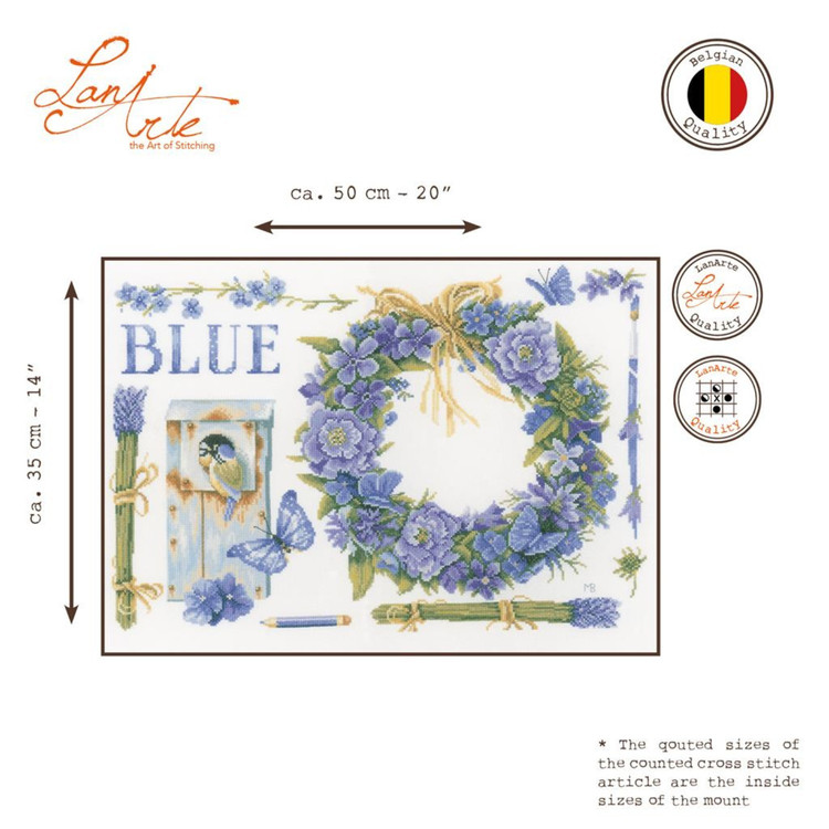 Lanarte Embroidery kit - Lavender Wreath - keresztszemes hímzés csomag Lanarte Embroidery kit - Lavender Wreath - keresztszemes hímzés csomag