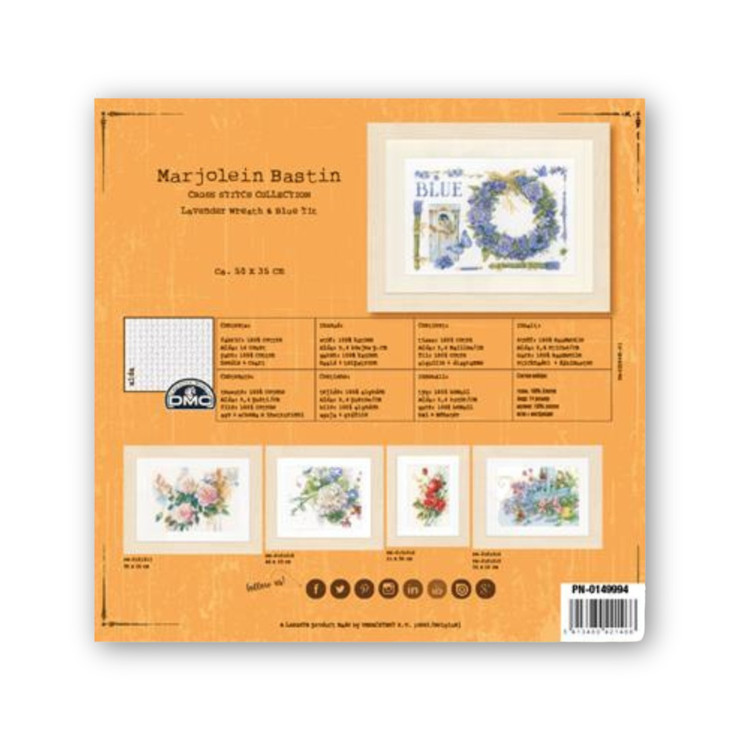 Lanarte Embroidery kit - Lavender Wreath - keresztszemes hímzés csomag Lanarte Embroidery kit - Lavender Wreath - keresztszemes hímzés csomag