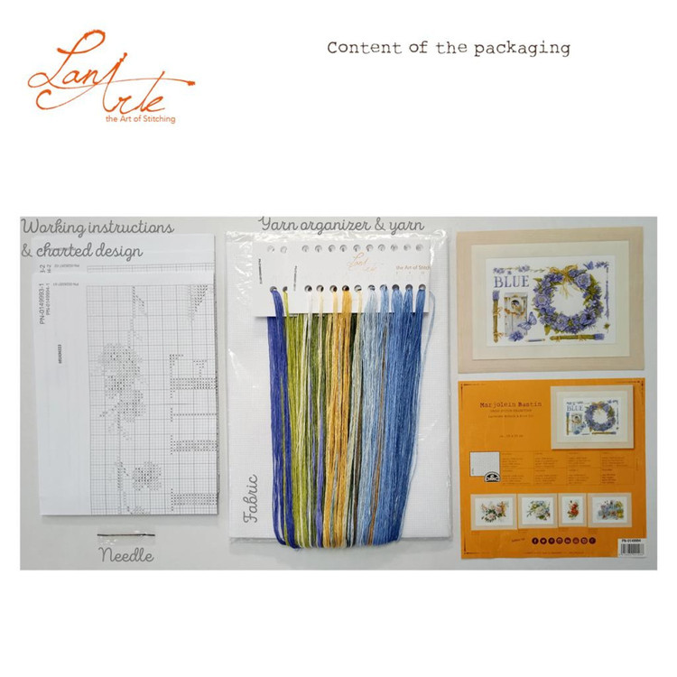 Lanarte Embroidery kit - Lavender Wreath - keresztszemes hímzés csomag Lanarte Embroidery kit - Lavender Wreath - keresztszemes hímzés csomag