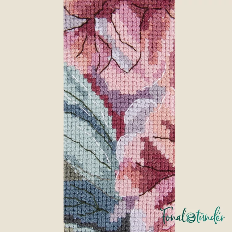 DMC - Peony Brunches cross stitch bookmark set - keresztszemes hímző készlet - 02