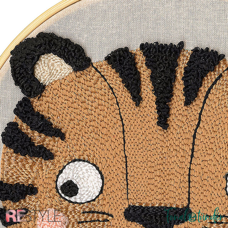 ReStyle Punch kit Tiger - hímzés csomag - 17.8cm
