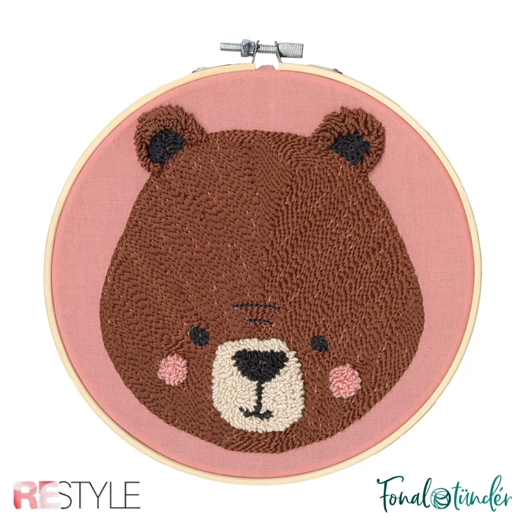 ReStyle Bear Punch Needle Kit - Mackó hímzés készlet hímzőtollal