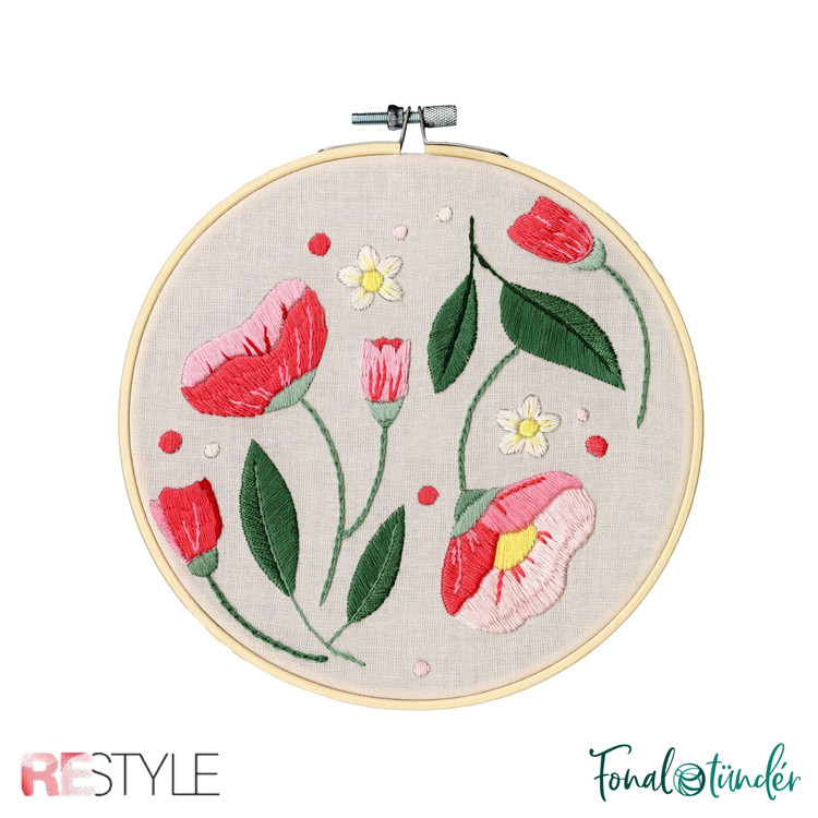 ReStyle Embroidery kit - Flowers - hímzés csomag - 17.8 cm