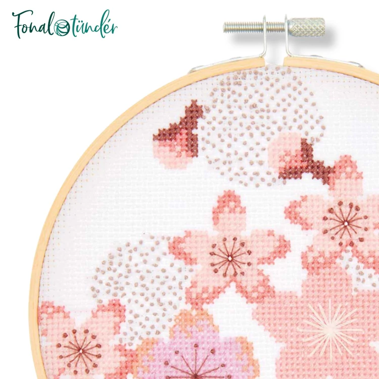 Rico Cherry blossoms - embroidery kit - keresztszemes hímzéscsomag