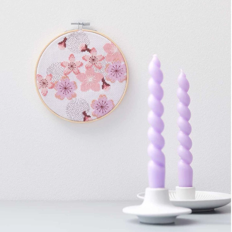 Rico Cherry blossoms - embroidery kit - keresztszemes hímzéscsomag