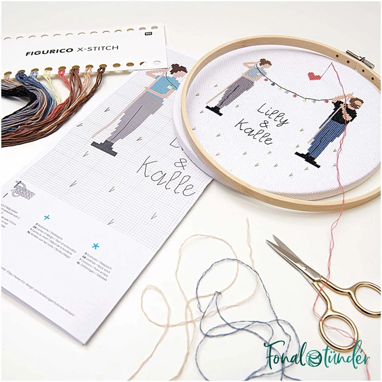 Rico Figurico - Boyfriend and Girlfriend - embroidery kit - Szereplmespár hímzéscsomag - 01