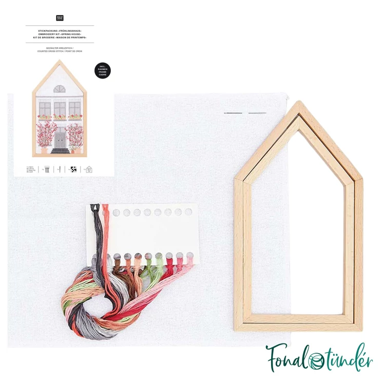 Rico Spring House - embroidery kit - keresztszemes hímzéscsomag - 02