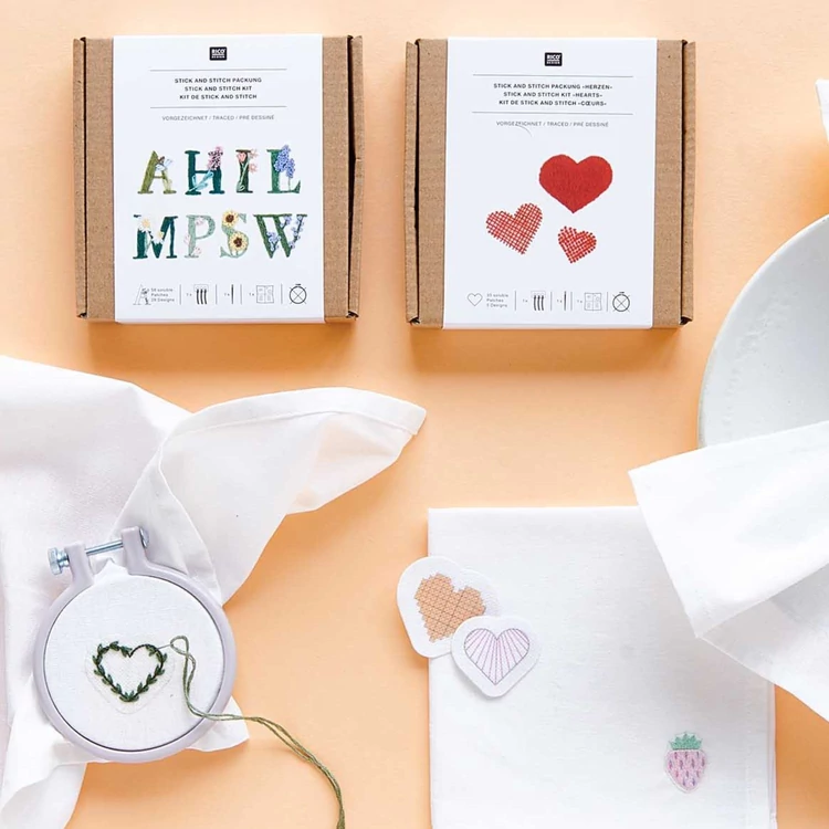 Rico Stick & Stitch - Floral Alphabet - embroidery kit - virágos betűk hímző készlet