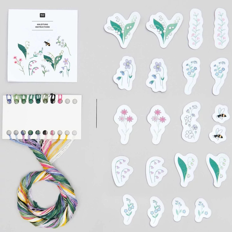 Rico Stick & Stitch - Floral Alphabet - embroidery kit - virágos betűk hímző készlet