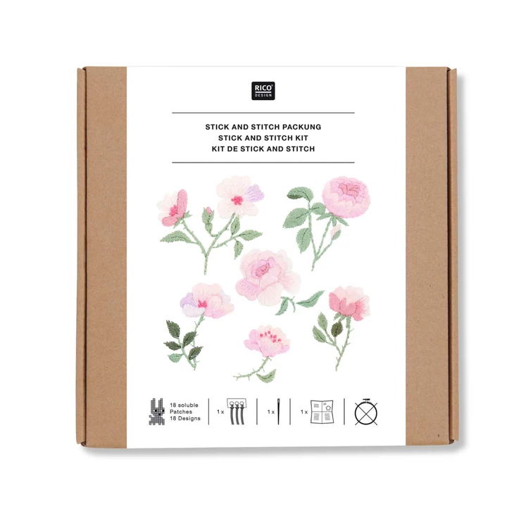 Rico Stick & Stitch - Roses - embroidery kit - rózsás hímző készlet