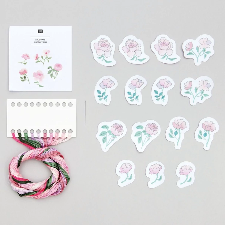 Rico Stick & Stitch - Roses - embroidery kit - rózsás hímző készlet