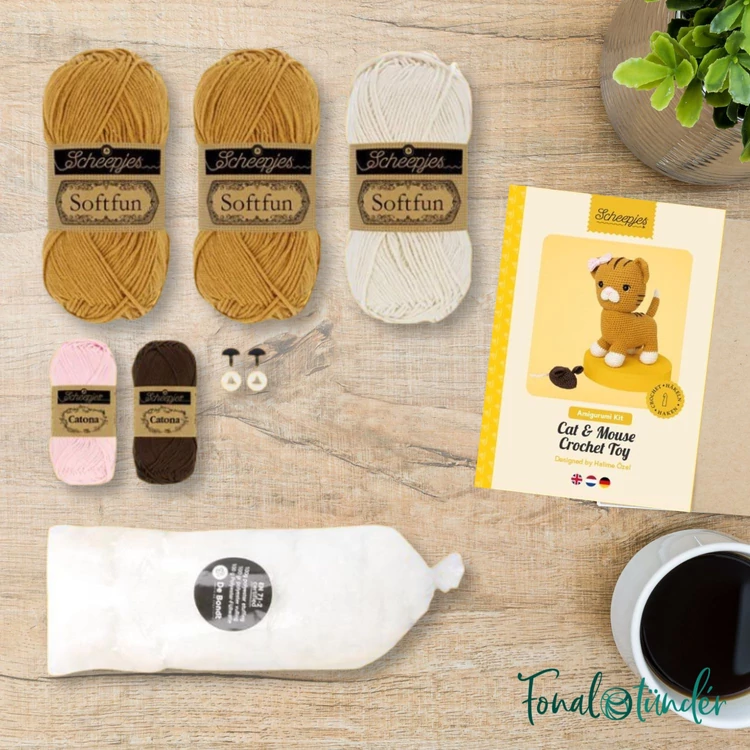 Scheepjes Cat and Mouse - amigurumi - minta + fonal csomag - amigurumi kit - 02