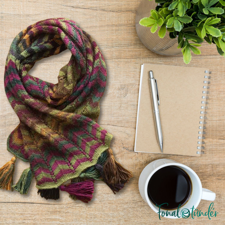 Scheepjes Harvest Scarf knit kit - sál minta + fonal csomag