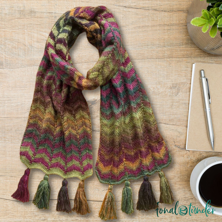 Scheepjes Harvest Scarf knit kit - sál minta + fonal csomag