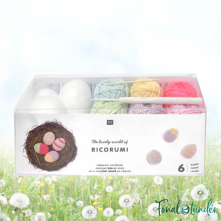 Ricorumi Easter Eggs Box - húsvéti amigurumi csomag - 6 gombolyag fonallal - 04