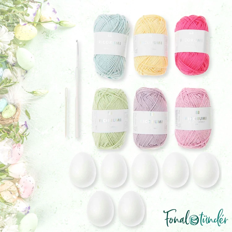 Ricorumi Easter Eggs Box - húsvéti amigurumi csomag - 6 gombolyag fonallal - 03
