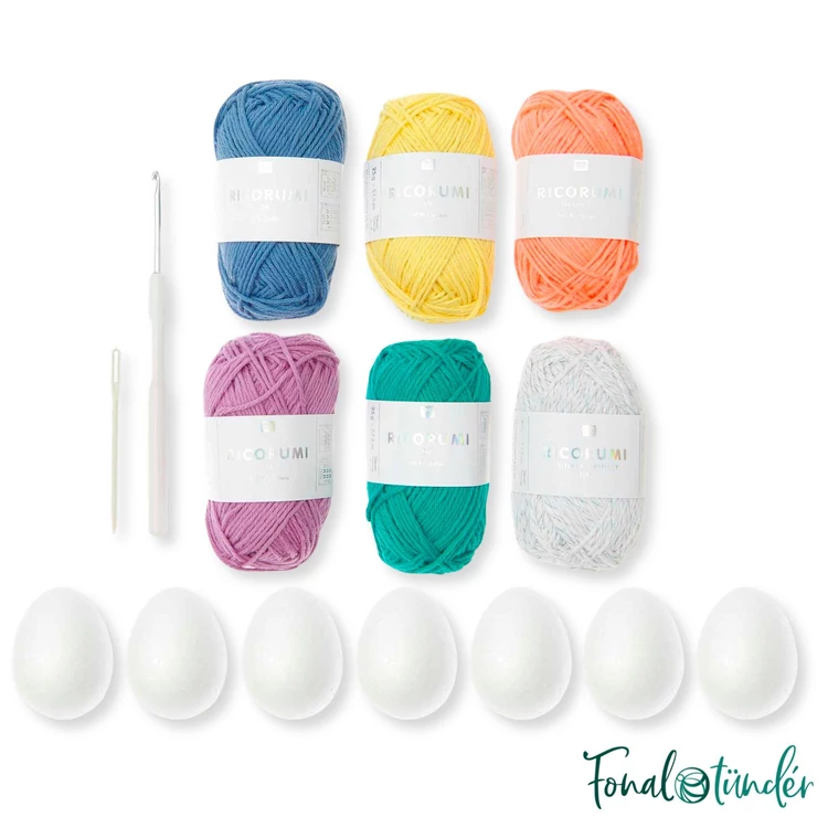 Ricorumi Easter Eggs Box - húsvéti amigurumi csomag - 6 gombolyag fonallal - 06