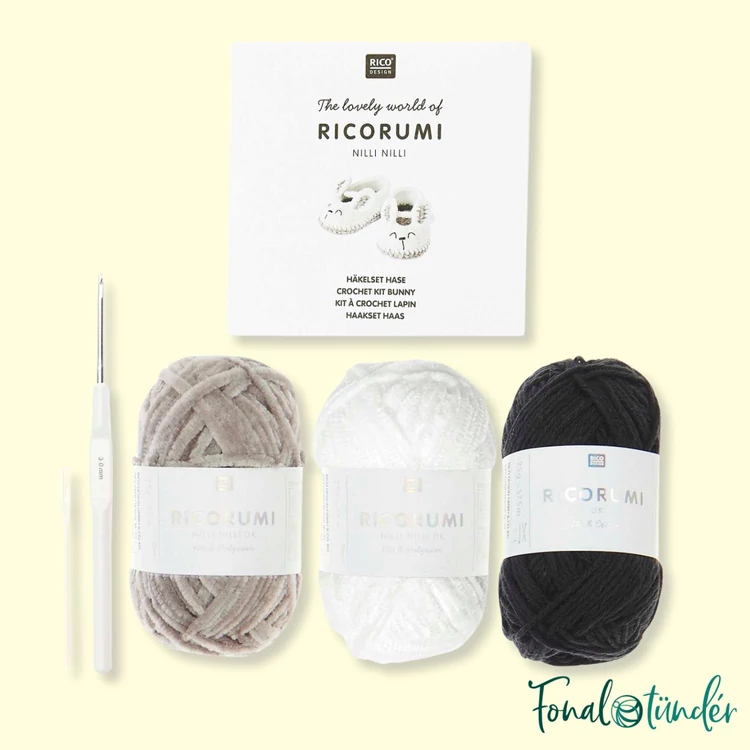 Ricorumi Nilli  - Nyuszis babacipő - amigurumi csomag - 3 gombolyag fonallal