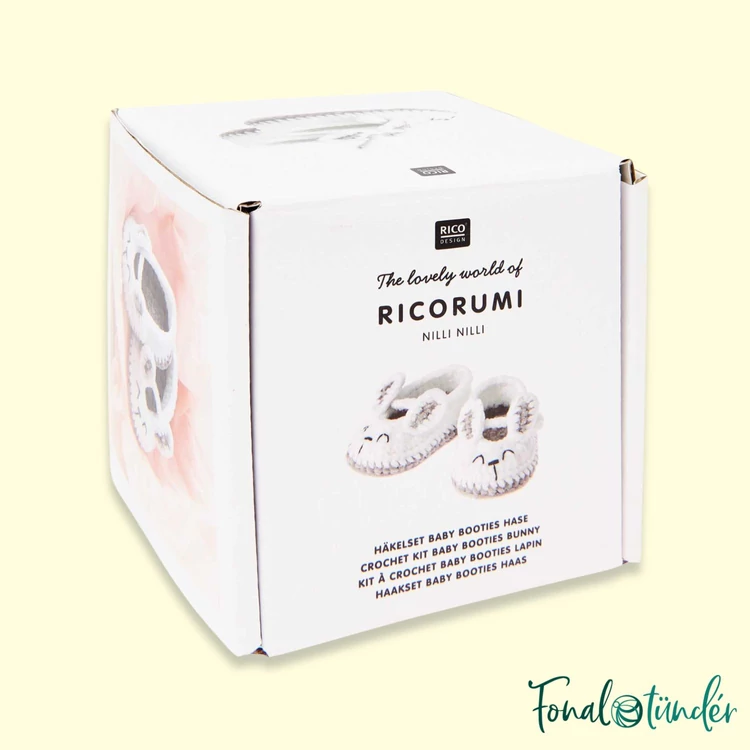 Ricorumi Nilli  - Nyuszis babacipő - amigurumi csomag - 3 gombolyag fonallal