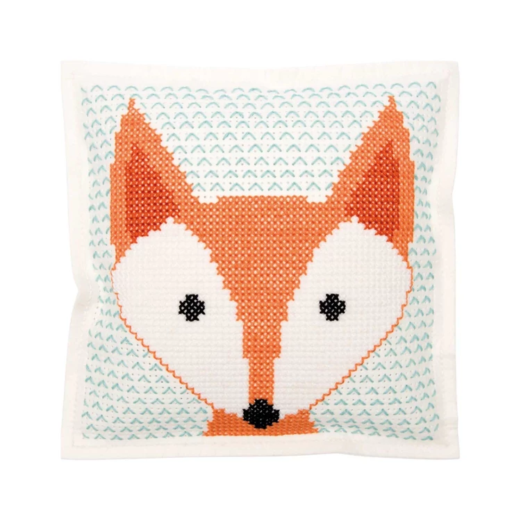 Rico Fox Cushion - cross stitch embroidery kit - keresztszemes párna hímző készlet